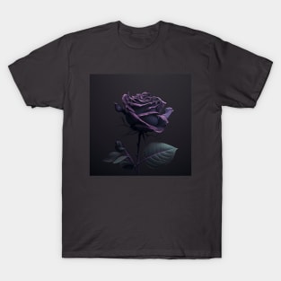 Dark Purple Rose on Dark Background T-Shirt